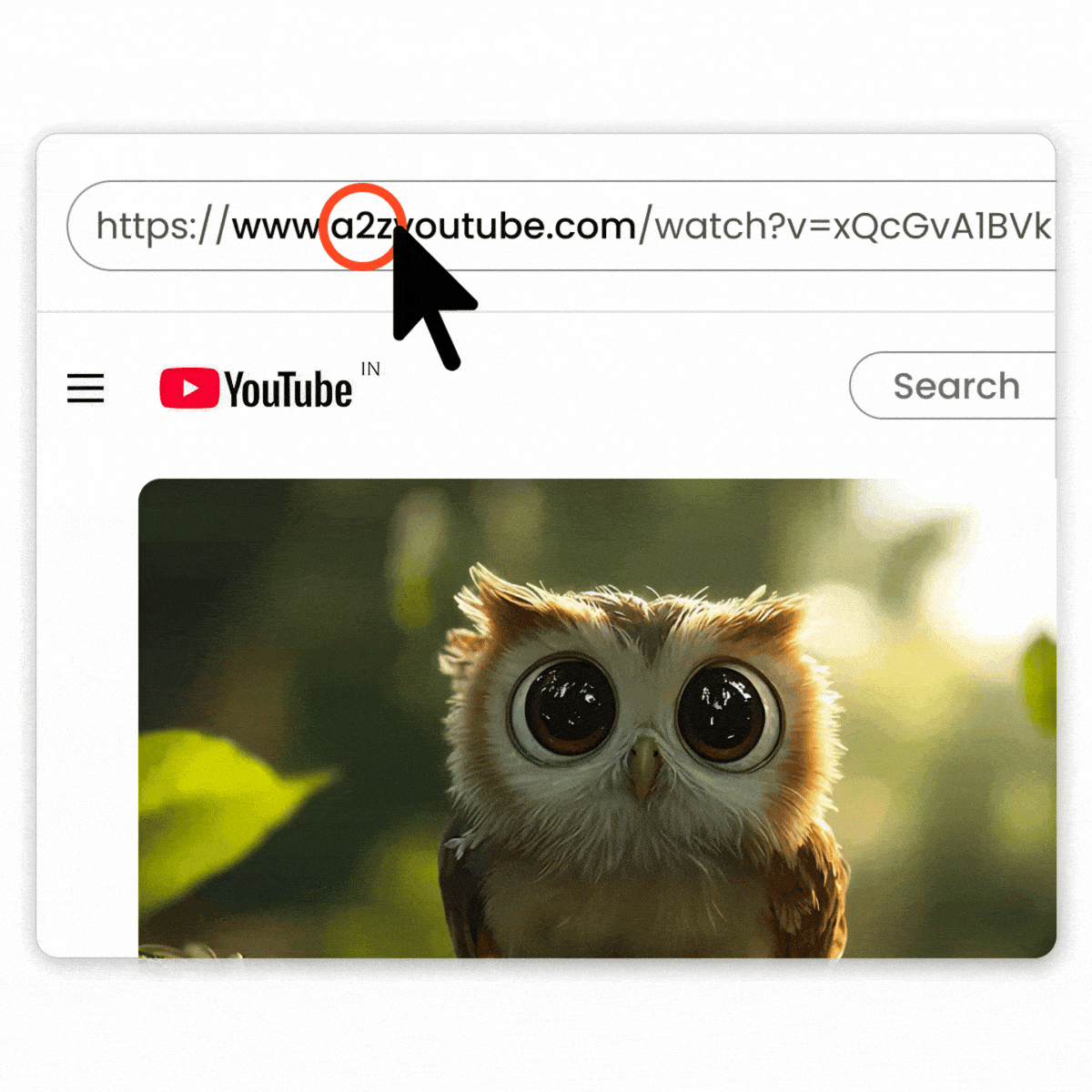 Add “a2z” Before youtube.com