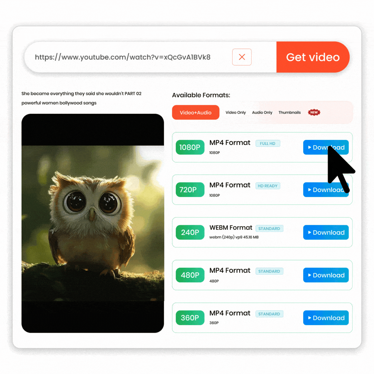 Choose Format & Download Instantly